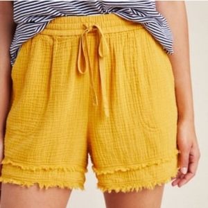 Anthropologie Saturday Sunday Mustard Shorts Sz M